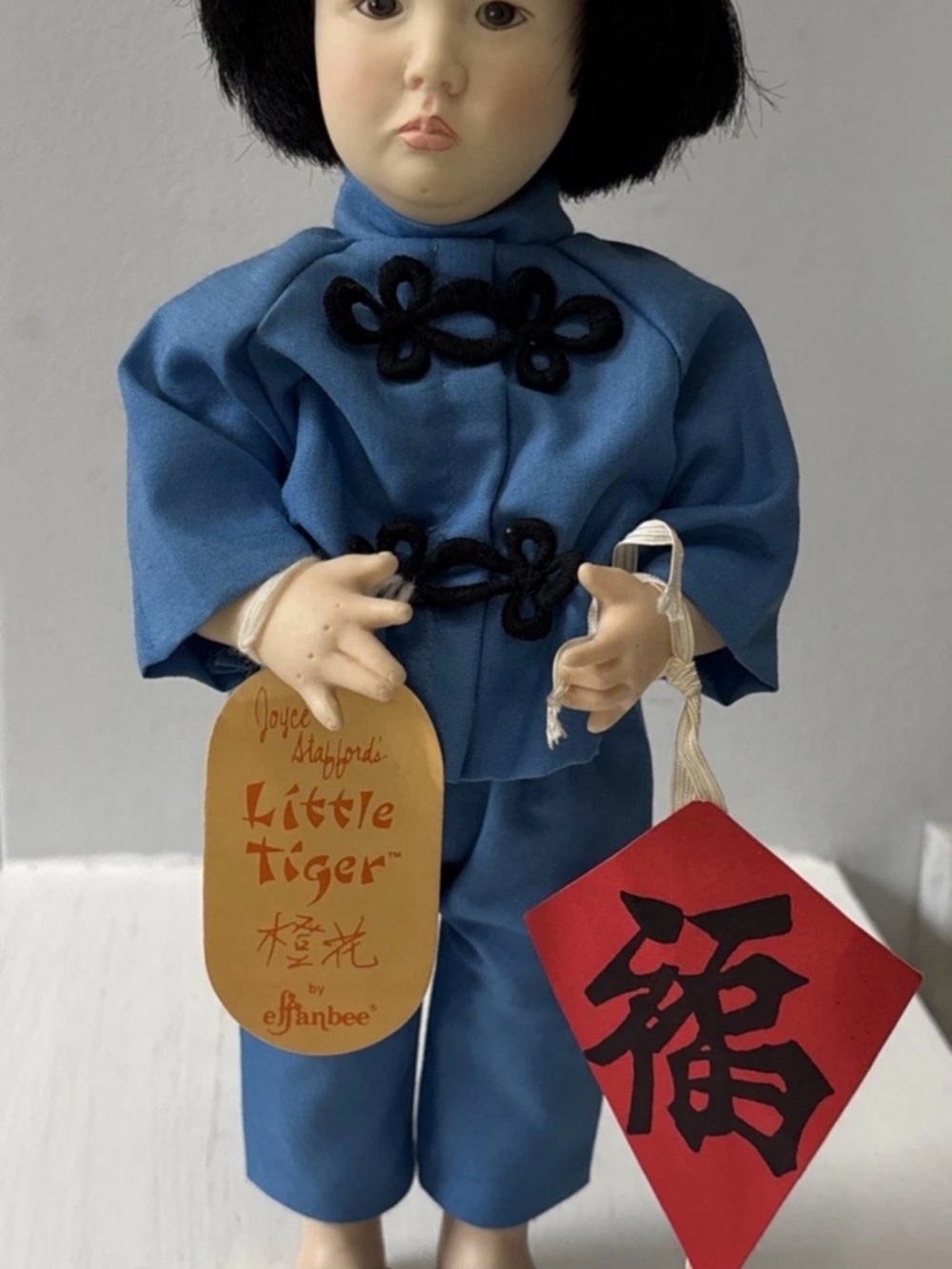 Joyce Stafford Little Tiger Doll in Blue Outfit by Effanbee 1980’s Toy NIB